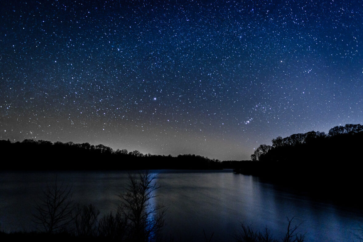 Sandy River Reservoir at night