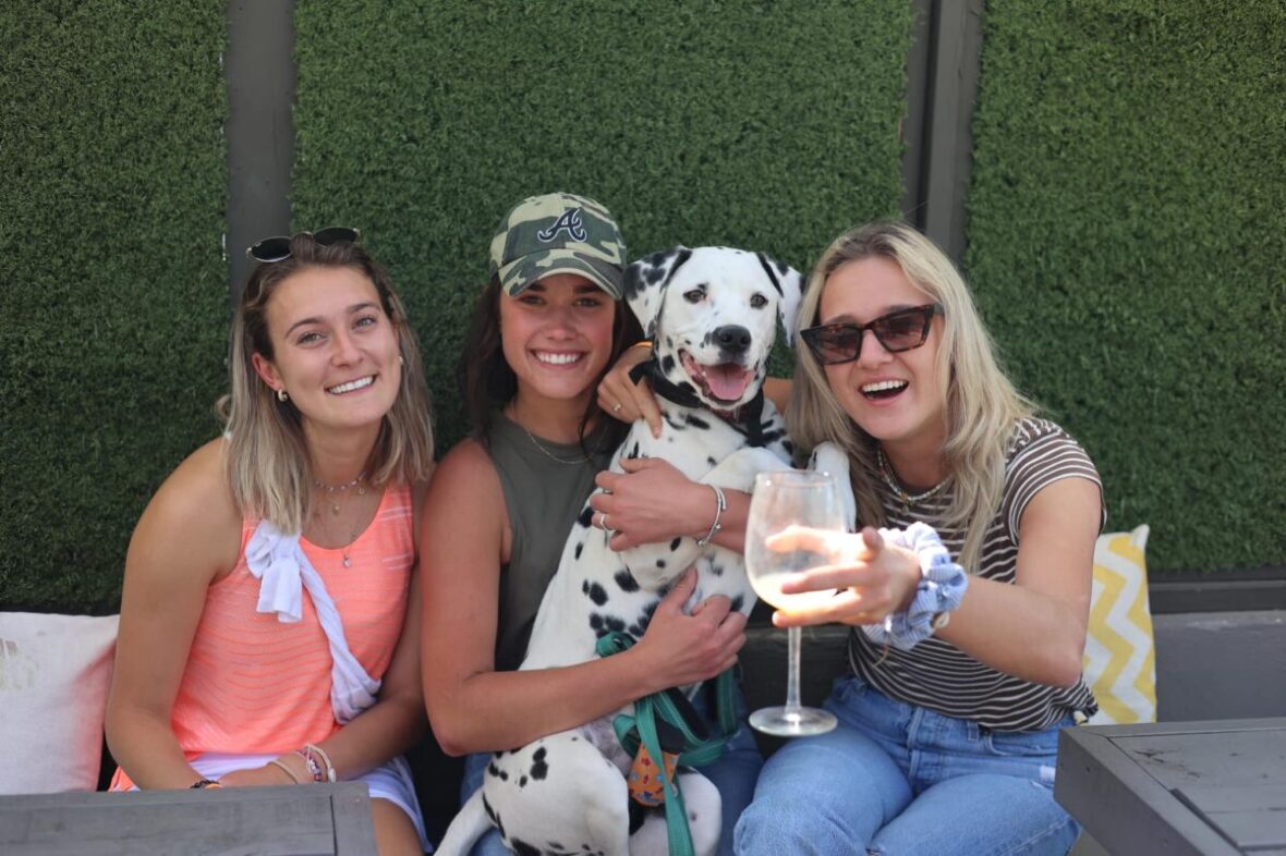 women with dog at North Street Press Club