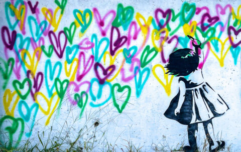 Mural with hearts