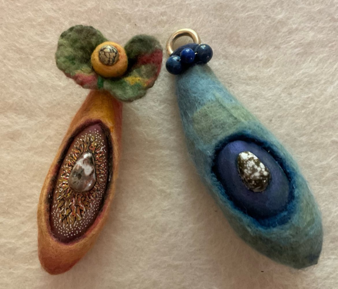 felted gourd ornaments